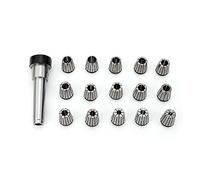 Juego de 15 mandriles de sujeción con MK2, MK3, MK4, M10, M12, M16, ER25, rango de sujeción 2-16 mm (cono: MK2).