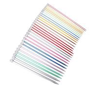 Juego de 15 pares de agujas de tejer de aluminio rectas, kit de una punta para principiantes, grosores de 2 mm a 12 mm para bricolaje (35 cm)