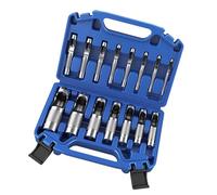 Juego de 15 piezas de perforación de cuero de acero de alto carbono con caja de almacenamiento para cinturones, correas de reloj y proyectos de manualidades, herramienta de acero de alto carbono