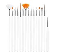 Juego de 15 pinceles y herramientas de punteado para uñas, para técnicas de gel, suministros de salón, herramientas de arte acrílico