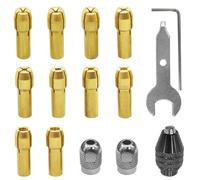 Juego de 15 pinzas de portabrocas para herramienta giratoria Dremel de 0,8 mm a 3,2 mm, kit de pinza de latón de repuesto 4486, herramienta rotativa sin llave, accesorio de portabrocas de cambio