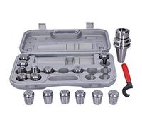 Juego de 15 pinzas de resorte BT40 - ER32, portapinzas ER para máquinas herramienta CNC, portaherramientas elástico de acero 20CrMnTi con llave y mango para fresado, taladrado y