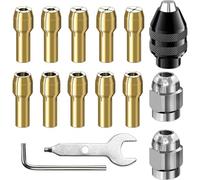 Juego de 15 portabrocas 4486 compatible con Dr-emel, broca de repuesto de 0,8 a 3,2 mm, vástago de repuesto 4485 de latón, tuerca de metal, accesorio de herramienta giratoria 3000 4000 7700 8200