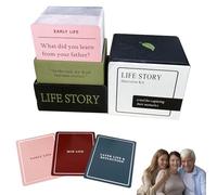 Juego de 150 tarjetas de entrevista de historia de vida, edición familiar, tarjetas de conversación familiar, para noches familiares para compartir recuerdos, conoce a padres y abuelos para la noche