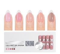 Juego de 150 uñas postizas de estilo francés con capa base prepuntada, fácil aplicación para manicura de salón o uso doméstico, juego de uñas de varios tamaños