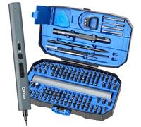 Juego de 153 destornilladores eléctricos de precisión con 140 puntas S2, kit de destornilladores magnéticos recargables de 3 velocidades con luz LED, juego de herramientas de reparación electrónica