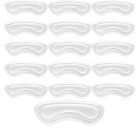 Juego de 16 almohadillas de talón transparentes para zapatos demasiado grandes, forro de gel grueso para zapatos nuevos y protectores de limpieza para zapatos nuevos de resbalarse y frotar,