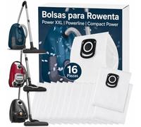 Juego de 16 Bolsas Aspiradora Rowenta Compatibles con Varios Modelos