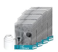 Juego de 16 Bolsas Vacío Ropa Viaje con Bomba Eléctrica - 4 Tamaños (40x40, 40x50, 40x60, 50x60 cm) - Bolsas de Vacío para Ropa que Ahorran Espacio Organizar Maletas