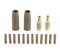 Juego de 16 boquillas de protección de revestimiento para 15AK con puntas de contacto antiadherentes sin aire de 1 0 mm, diseñadas para minimizar la escoria de soldadura y maximizar la resistencia al