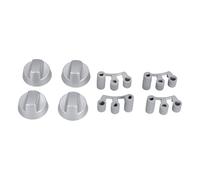 EUROPART Juego de 16 botones giratorios plateados Ø 41 mm con adaptadores universales para vitrocerámica todas las marcas