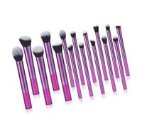 Juego de 16 brochas multifuncionales de fibra sintética para técnicas de maquillaje delicadas