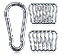 Juego de 16 mosquetones, 6 x 60 mm, mosquetón pequeño, soporta hasta 180 kg, mosquetón para llavero, camping, hamaca, correa para perros, camping, viajes, senderismo