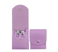 Juego de 16 piezas de cortaúñas, pedicura, manicura, herramientas de arte, cuchillo para uñas, cortadores de cutículas, tijeras, pinza para uñas, E púrpura