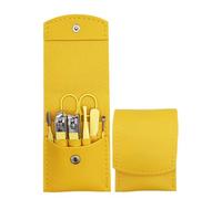 Juego de 16 piezas de cortaúñas, pedicura, manicura, herramientas de arte, cuchillo para uñas, cortadores de cutículas, tijeras, pinza para uñas, G amarillo