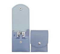 Juego de 16 piezas de cortaúñas, pedicura, manicura, herramientas de arte, cuchillo para uñas, cortadores de cutículas, tijeras, pinza para uñas, E azul