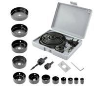Juego de 16 piezas de perforaciones para la elaboración de madera, juego de sierras de taza para utensilios duraderos para el trabajo de la madera, juego para cortar madera, cartón yeso y chapa de