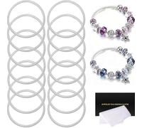 Juego de 16 pulseras de abalorios de plata expandibles de 4 mm, cadena de serpiente delicada con paño de pulido para Navidad, Día de la Madre, bricolaje, joyería para mujeres, suministros de regalo