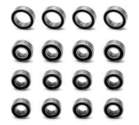 Juego de 16 rodamientos de bolas RC, 5 x 10 x 4 mm, 5 x 11 x 4 mm, 8 x 12 x 3,5 mm, goma sellada, compatible con piezas Tamiya TT-02 TT02 1/10 RC