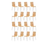 Juego de 16 sillas de espera pepe madera natural 47x43x87 cm