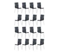 Juego de 16 sillas de espera pepe madera negro 47x43x87 cm