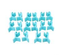 Juego de 16 soportes de bandeja para uso en cocina, estante de horno de vapor, organizador de ahorro de espacio, soportes de bandeja apilables (16 piezas, azul)