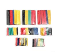 Juego de 164 tubos termorretráctiles con relación 2:1, kit de manguitos de alambre de poliolefina, 8 tamaños, negro, rojo, azul, amarillo, verde para reparación de cables de aislamiento eléctrico