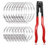 Juego de 17 Abrazaderas Metalicas CV, Alicates Abrazaderas Coche, 25-50 mm y 50-120 mm, Abrazadera de Tubo Ajustable, para la Mayoría de los Juegos de Herramientas de Crimpado de Coche