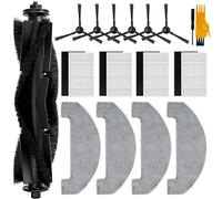 Juego de 17 accesorios para aspiradora Proscenic Q8 / Q8 Max, piezas de repuesto con 4 filtros, 6 cepillos laterales, 4 almohadillas de fregona, 1 cepillo principal, 2 herramientas de instalación de