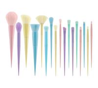 Juego de 17 brochas de maquillaje de viaje para correctores de polvo, sombra de ojos, juego de brochas de maquillaje