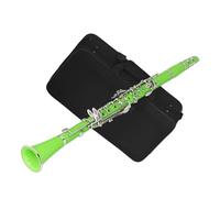 Juego de 17 llaves chapadas en níquel para clarinete en sib, resina de viento de madera, cuerpo verde con caja