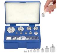 Juego de 17 pesas de calibración de precisión, juego de pesas de calibración de acero inoxidable para laboratorio digital, 1 g, 2 g, 5 g, 10 g, 20 g, juego de peso
