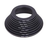 Juego de 18 adaptadores de anillo para filtros de lentes de cámara, totalmente metálicos.