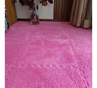 Juego de 18 alfombrillas de espuma antideslizante de felpa suave, azulejos de rompecabezas entrelazados morados para sala de juegos de niños, gimnasio y multiusos (30 x 30 cm)