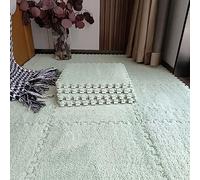 Juego de 18 alfombrillas de espuma entrelazadas antideslizantes de felpa suave, azulejos de rompecabezas para sala de juegos de niños, ejercicio y uso doméstico (verde menta, 30 x 30 cm)