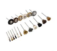 Juego de 18 cepillos de rueda de alambre de latón y acero para herramientas giratorias, limpieza de metal, eliminación de óxido, 5 mm/15 mm/25 mm