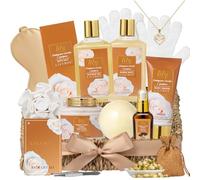 Juego de 18 cestas de regalo de baño y cuerpo para mujer, kit de spa de vainilla con collar, regalo perfecto para Navidad, día de San Valentín, día de la madre, regalos de cumpleaños, regalos de