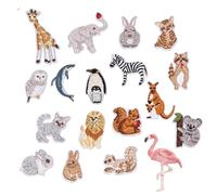 Juego De 18 Parches De Tela De Animales, Bordados De Tela Decoración Hecha A Mano Para Ropa - Parches Termoadhesivos En Tela De Poliéster - Ideal Para Vaqueros, Chaquetas, Tops