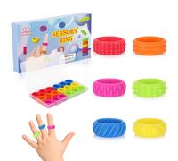 Juego de 18 Piezas de Anillos de presión para Las yemas de los Dedos, Juguetes sensoriales de Silicona, Juguetes antiestrés para niños con Autismo y TDAH
