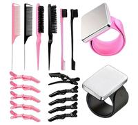 Juego de 18 piezas de herramientas para trenzar el cabello, peine para trenzar, pinzas para el pelo, accesorios para el cabello