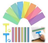 Juego de 18 reglas de lectura de colores para niños con rastreador de dedos y enfoque en los dedos, tiras de lectura guiadas para la escuela primaria, material de apoyo para dislexia y ayuda a la