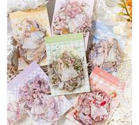 Juego de 180 pegatinas de scrapbooking estéticas Angel Girl - Accesorios transparentes PET para Bullet Journal, Artesanía, Computadoras