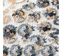 Juego de 180 pegatinas retro de flores botánicas Washi para diario, planificador, cuaderno, portátil, calendario, decoración de boda (flores de encaje)