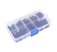 Juego de 180 tuercas de tornillo espaciadoras de columna hexagonal de nailon negro, viene con caja de plstico, para computadoras electrnicas, pasatiempos de bricolaje