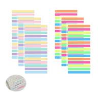 Juego de 1800 tiras adhesivas transparentes, paquete de 6 rotuladores fluorescentes en colores pastel y colores intensos, marcadores laterales para escribir autoadhesivos, para libros, oficina y