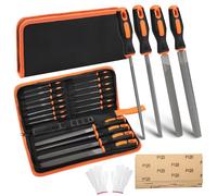 Juego de 19 limas de metal, herramientas profesionales, limas de aguja de mano, microacero fino grande, plano/medio/ovalado/redondo/triangular/cuadrado, perfecto para madera, metal, proyecto de