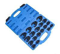 Juego de 19 llaves métricas de tuerca acampanada de 8 a 32 mm, llave de extremo abierto para 3 sobre 8 Plus 0.5 trinquete de acero cromado tratado térmicamente con funda
