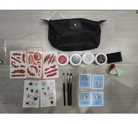 Juego de 19 maquillaje para Halloween, Halloween, adultos, maquillaje de Halloween, negro, blanco y rojo, zombi vampiro, payaso, maquillaje teatral, Halloween