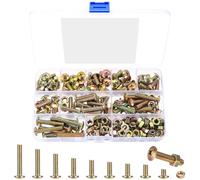Juego de 190 tornillos M6, tornillos de cabeza redonda con tuercas, juegos de tornillos roscados, tornillos de cabeza alomada