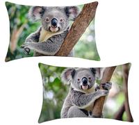 Juego de 2 30x50 Cojines Exterior Bosques Cojines Sofa Funda Cojin Lino Funda de Almohada Koala Cojin Impermeable Pillow Case con Cremallera Oculta, Decoracion Hogar, Decoracion Jardin Exterior x-802